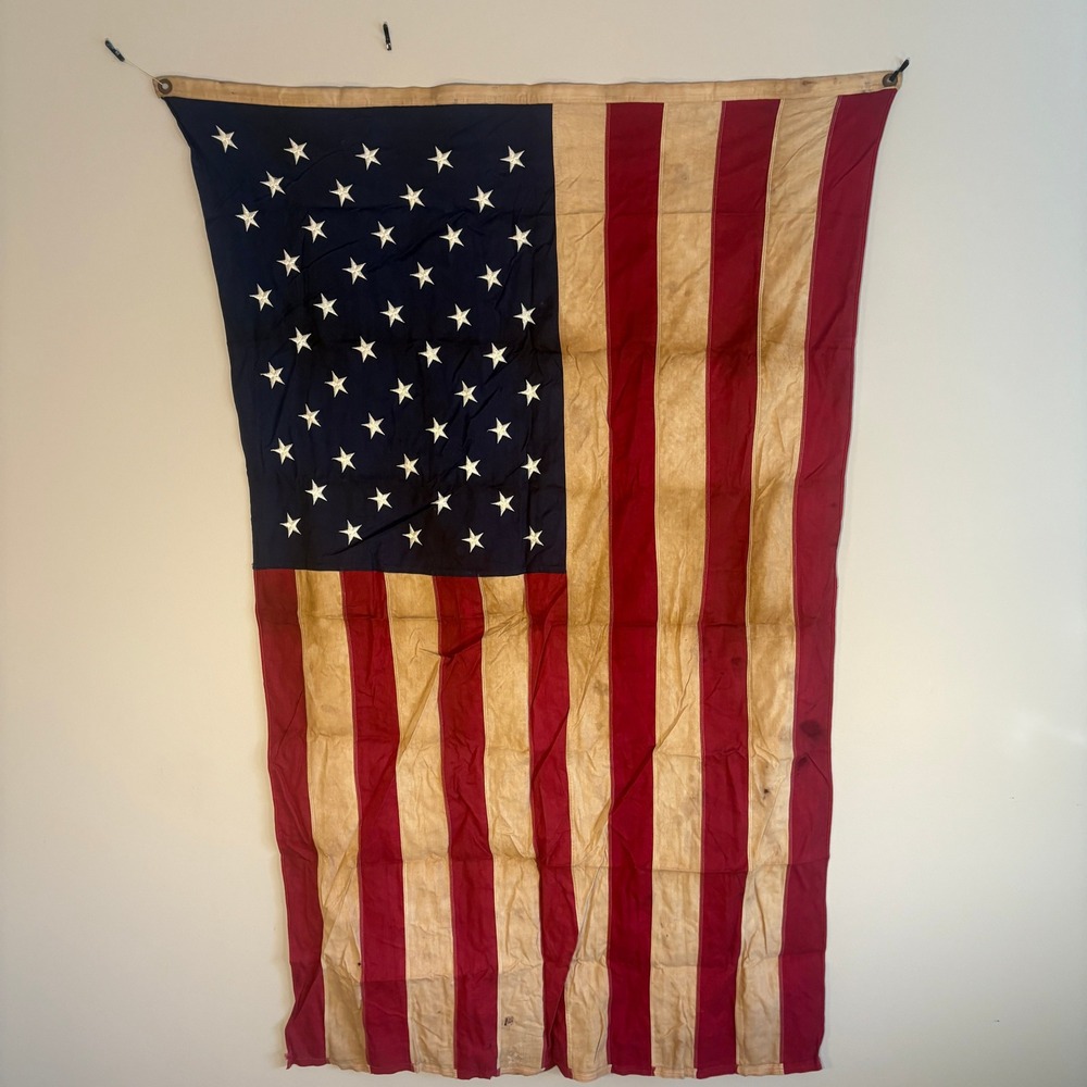 Vintage Defiance 50 Star American Flag 100% Cotton Bunting Annin Stitched 3x5